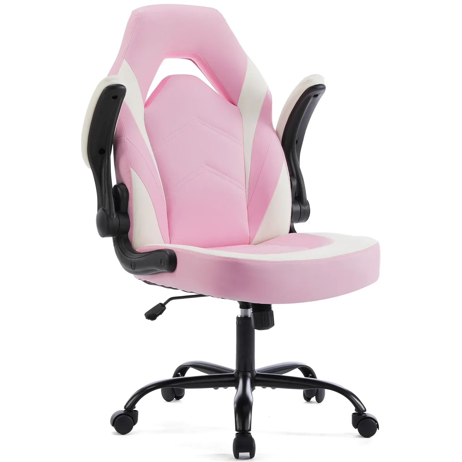PU Leather Ergonomic Gaming Chair Flip-Up Armrests Adjustable Office Desk - Image 7