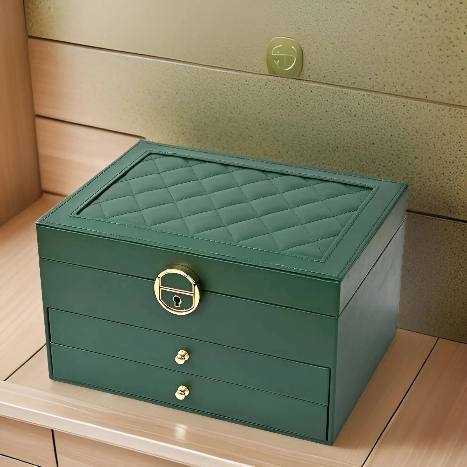 PU Leather Jewelry Box Organizer Multi Layer Jewelry Storage Case with Compartments - Image 9