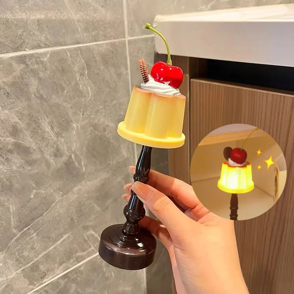 Pudding LED Night Light Cute Battery Bedside Desk Lamp Kids Bedroom Decor Gift - Image 2