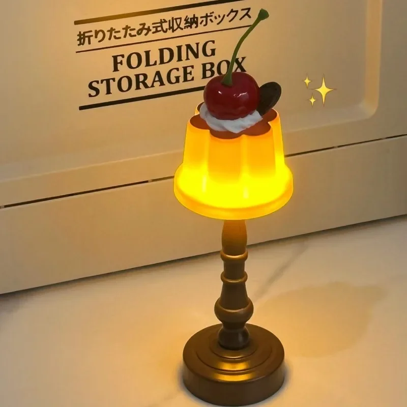 Pudding LED Night Light Cute Battery Bedside Desk Lamp Kids Bedroom Decor Gift - Image 3