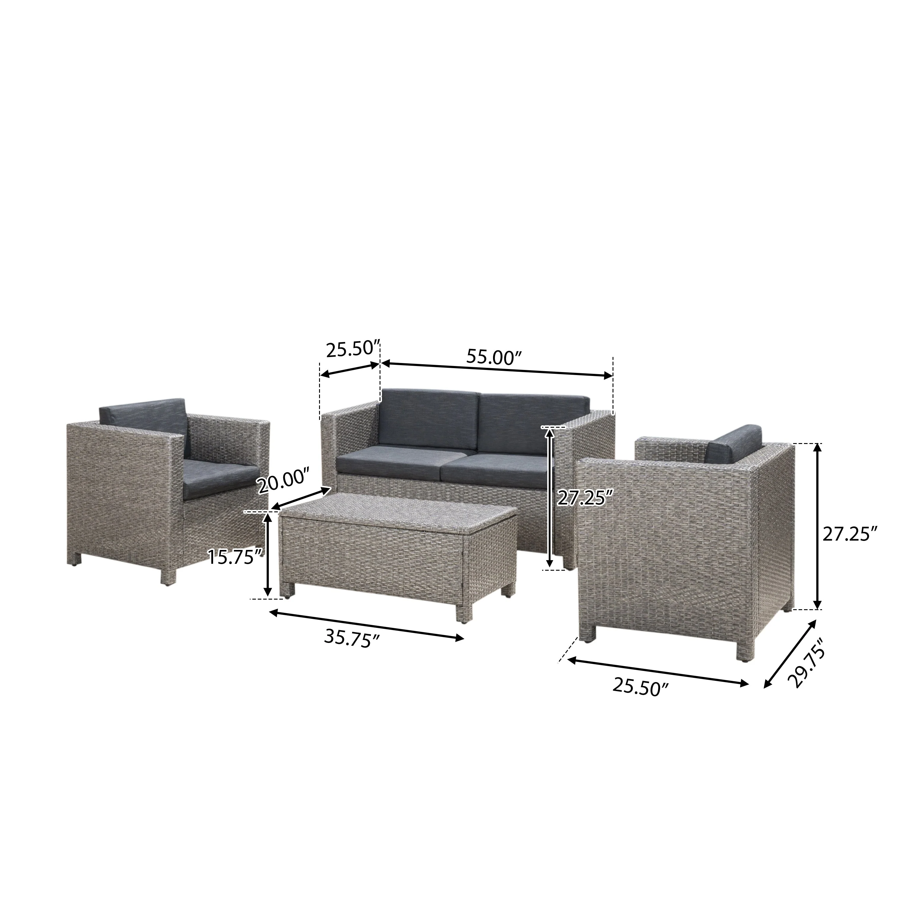 Puerta 4-Piece Outdoor Furniture Set by GigaTech - Image 4