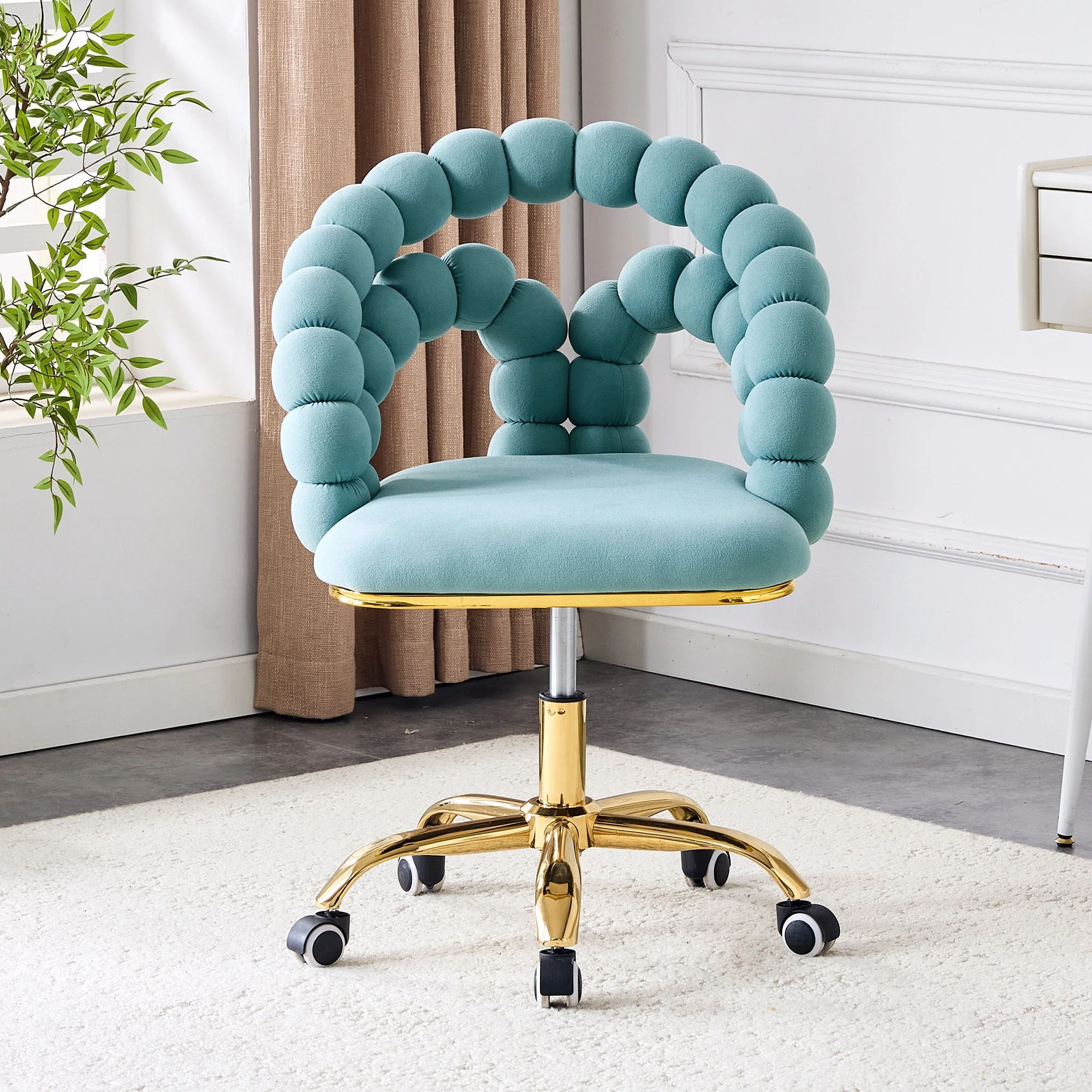 Puffy Bubble, Ball Chain Accent Chair With 5 Claw Casters - Image 3
