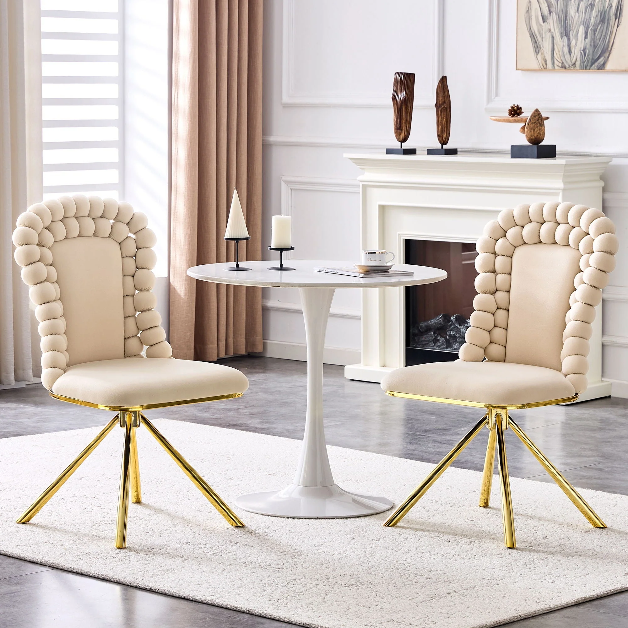 Puffy Bubble Ball Chain Chair for Dining Room & Kitchen (Set of 2) - Image 6