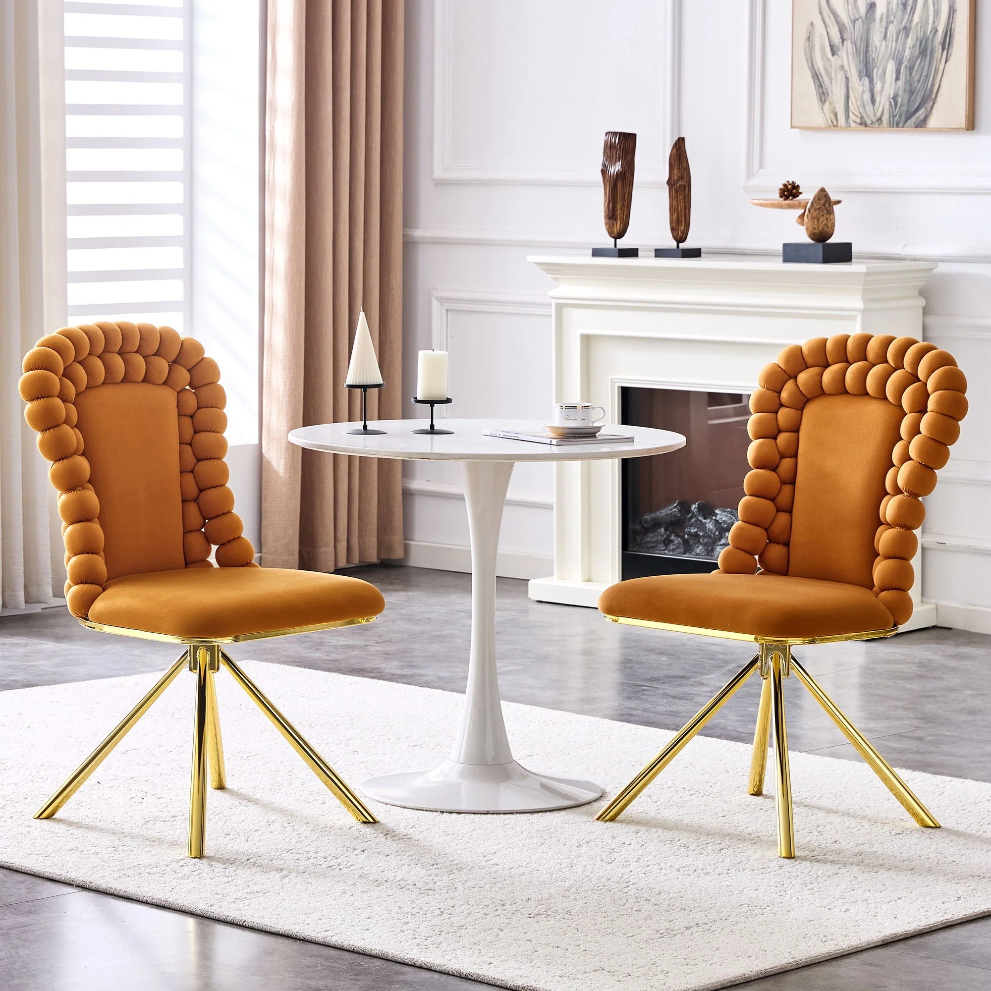 Puffy Bubble Ball Chain Chair for Dining Room & Kitchen (Set of 2) - Image 7