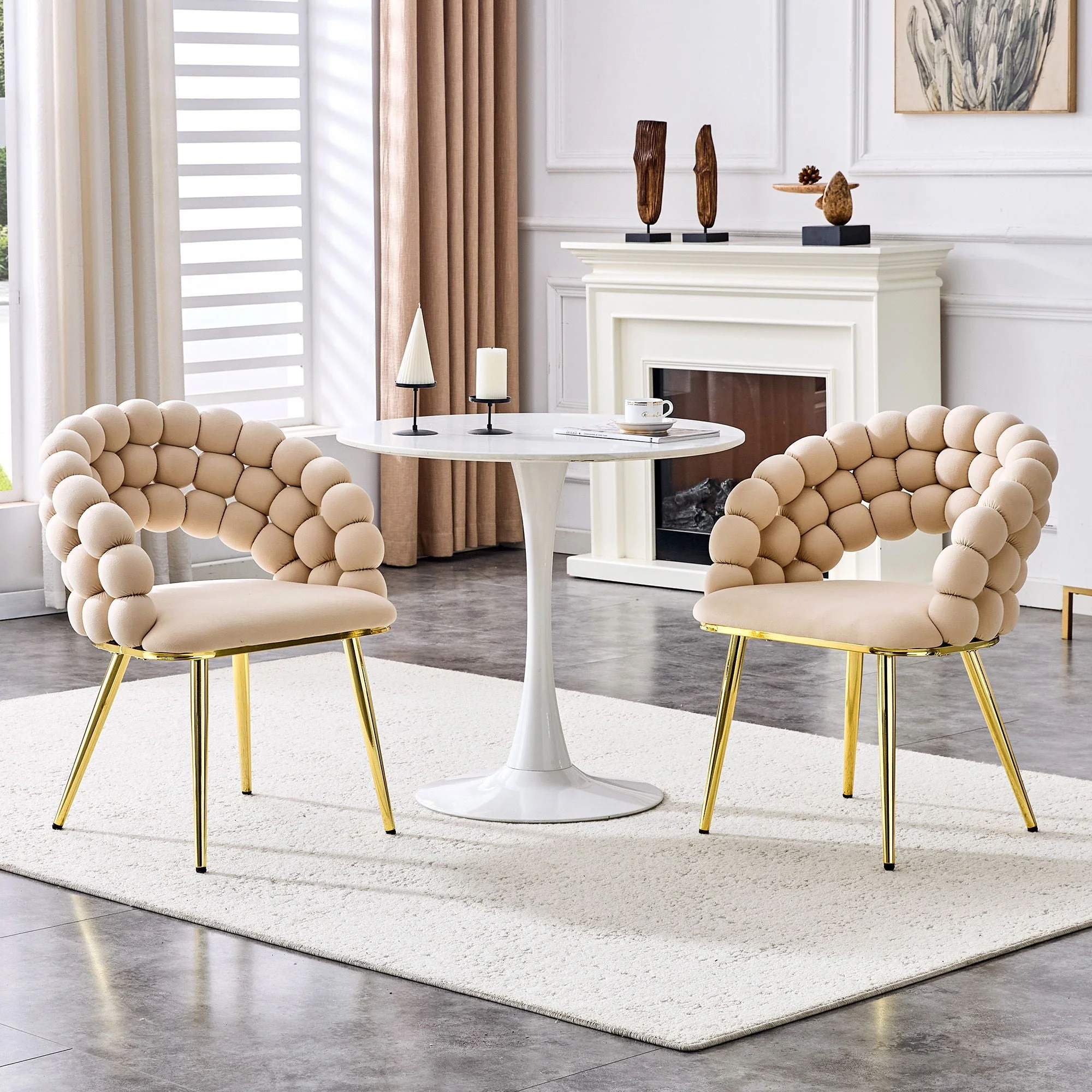 Puffy Bubble Ball Chain Chairs for Dining Room (Set of 2) - Image 10