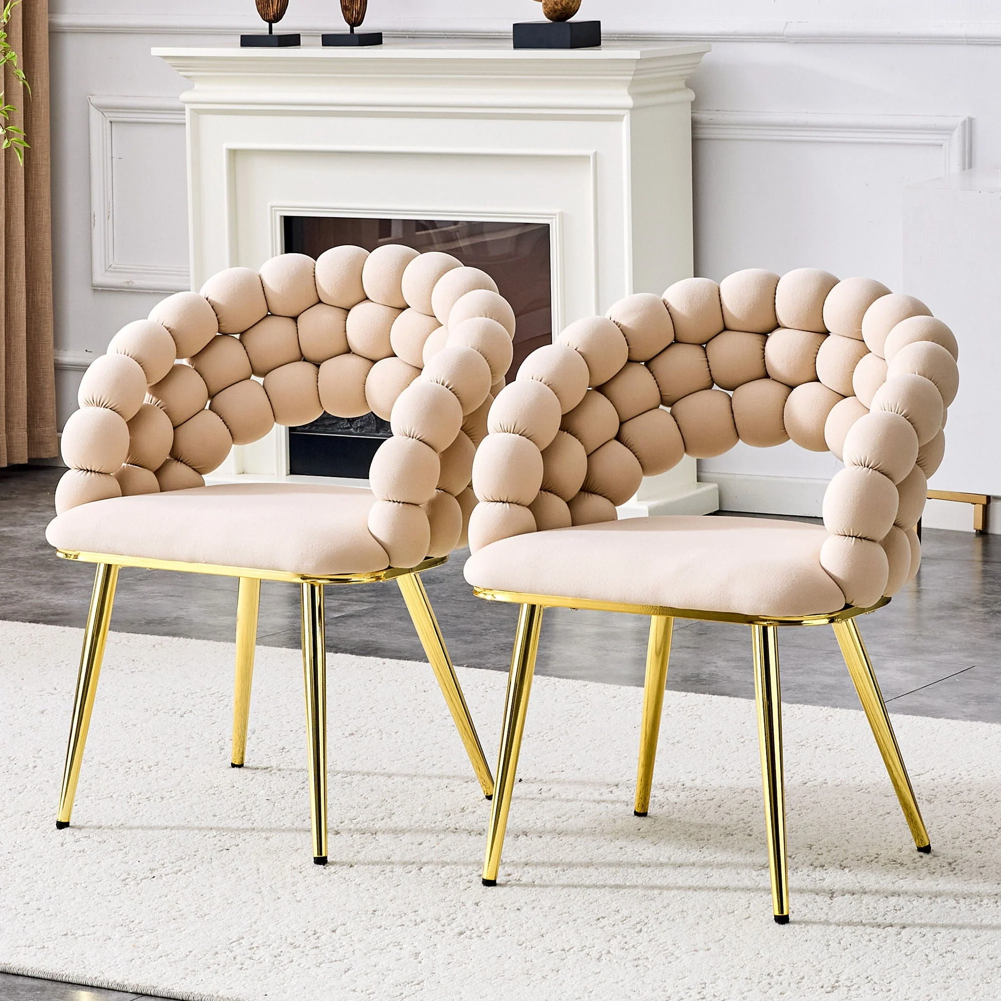 Puffy Bubble Ball Chain Chairs for Dining Room (Set of 2) - Image 11