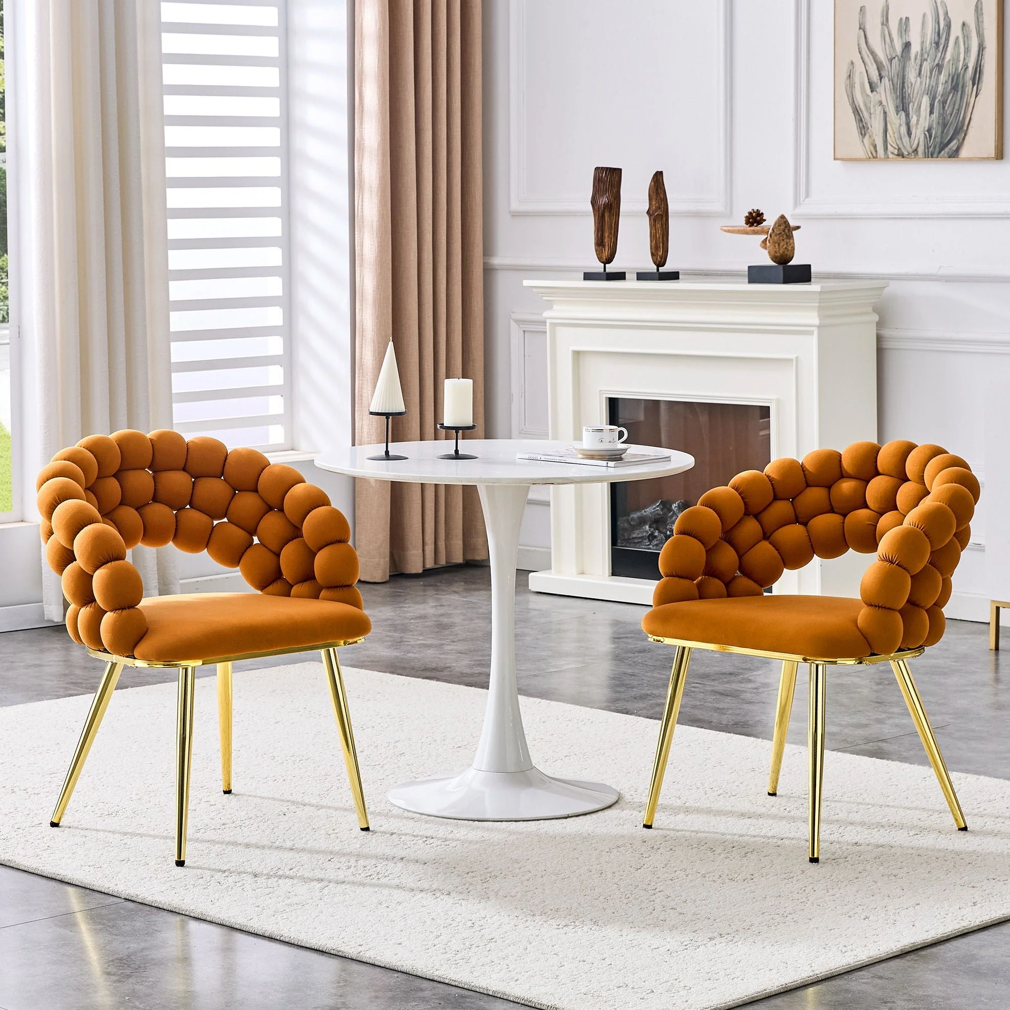Puffy Bubble Ball Chain Chairs for Dining Room (Set of 2) - Image 5