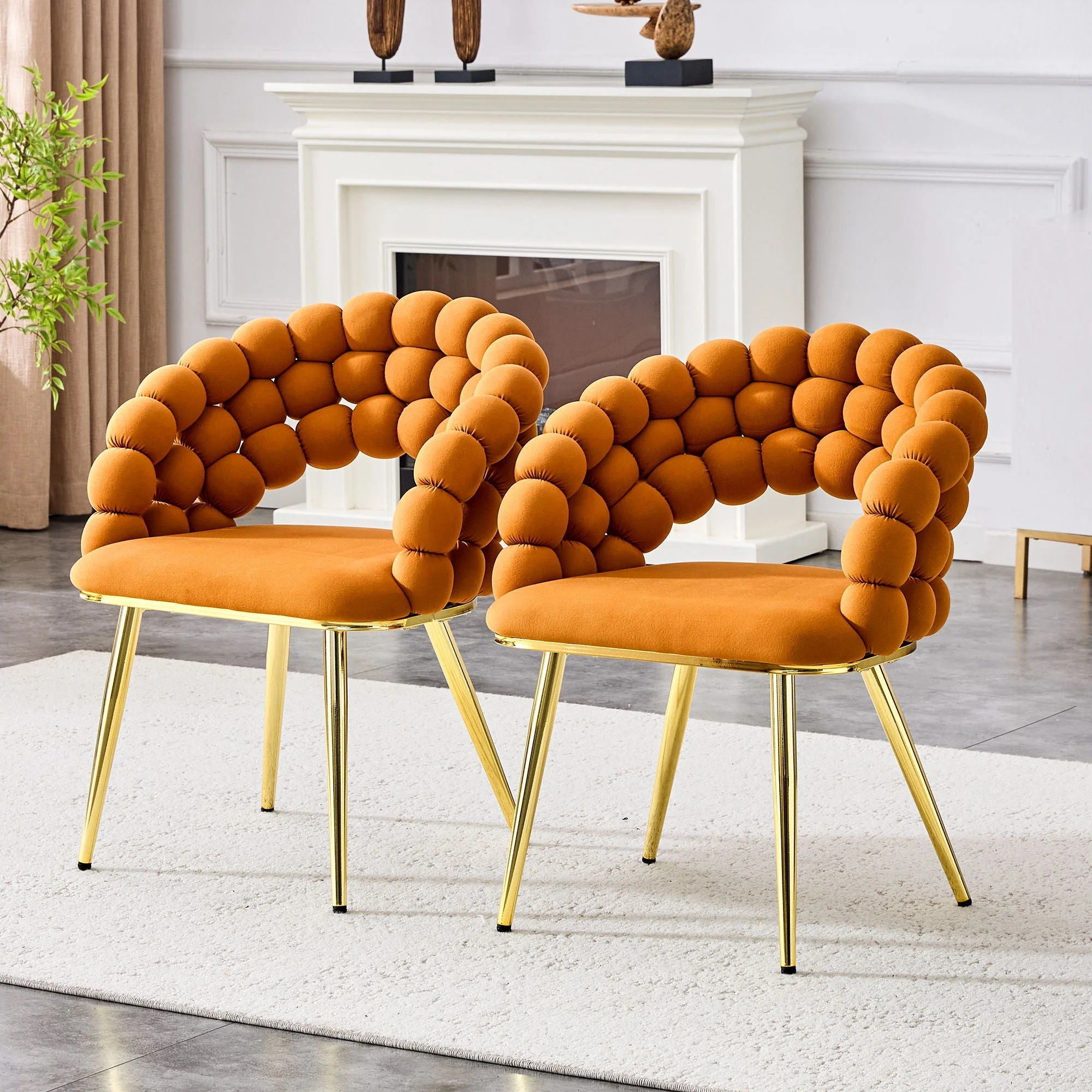 Puffy Bubble Ball Chain Chairs for Dining Room (Set of 2) - Image 9