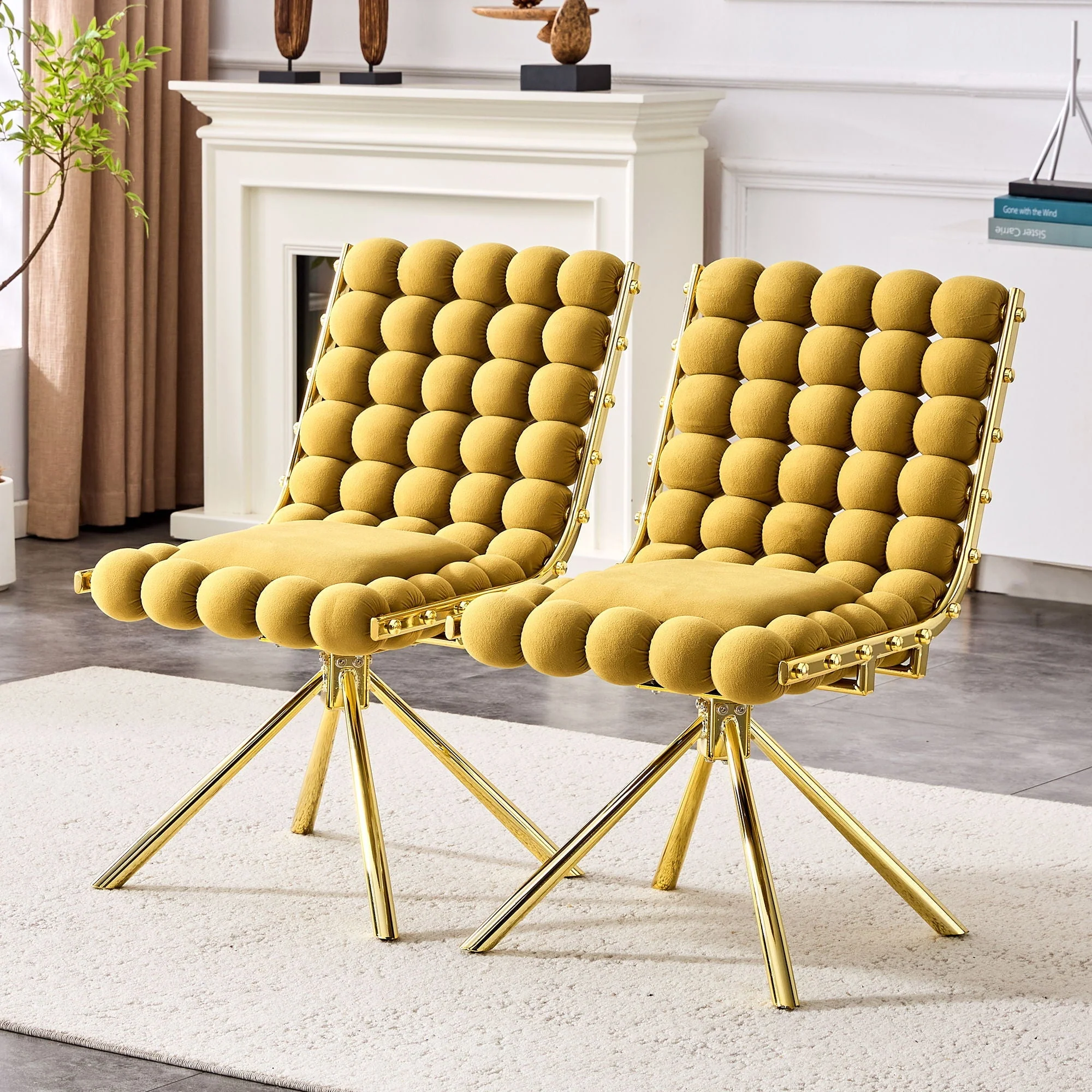 Puffy Bubble Ball Chain Dining Chairs For Dining Room (Set of 2) - Image 4