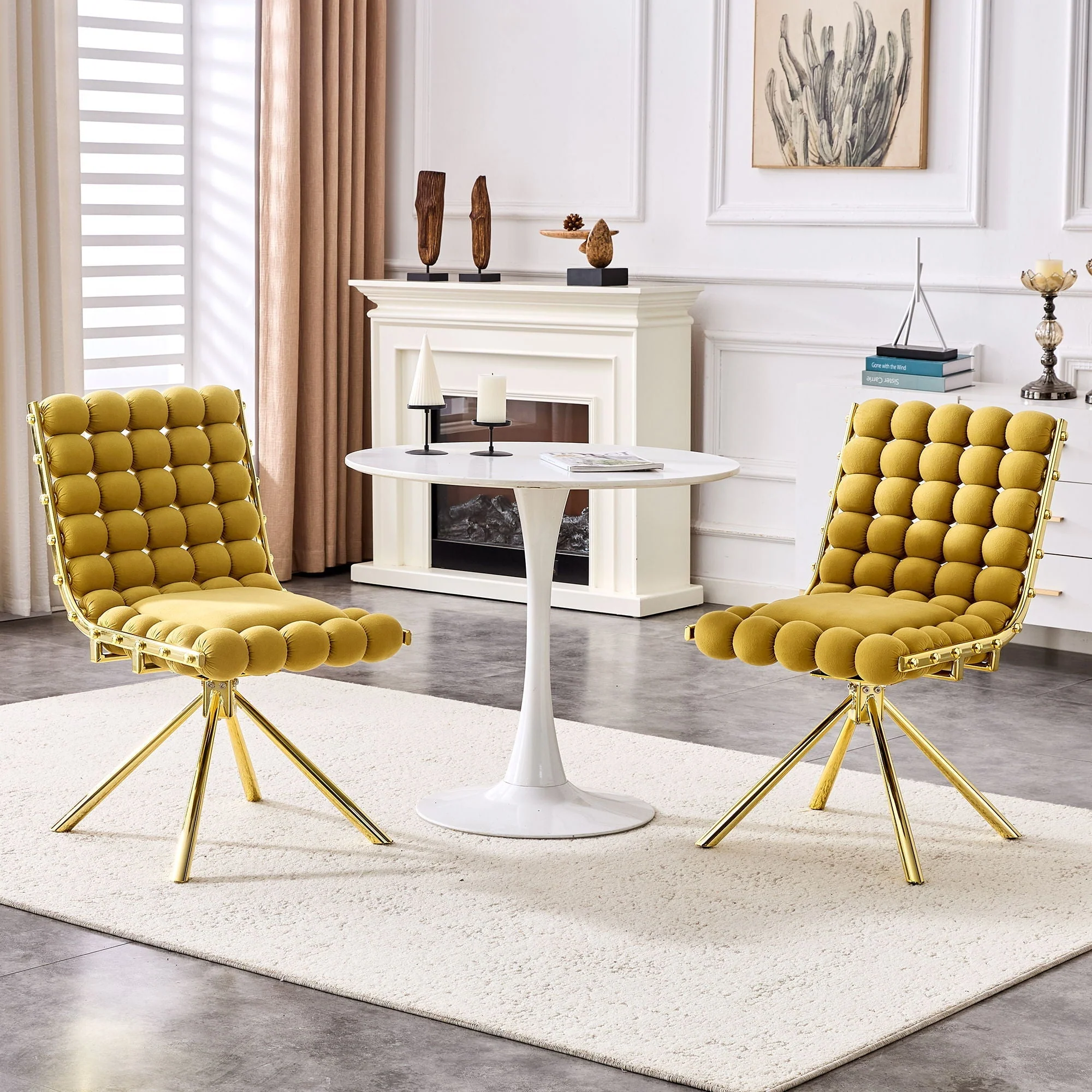 Puffy Bubble Ball Chain Dining Chairs For Dining Room (Set of 2) - Image 6