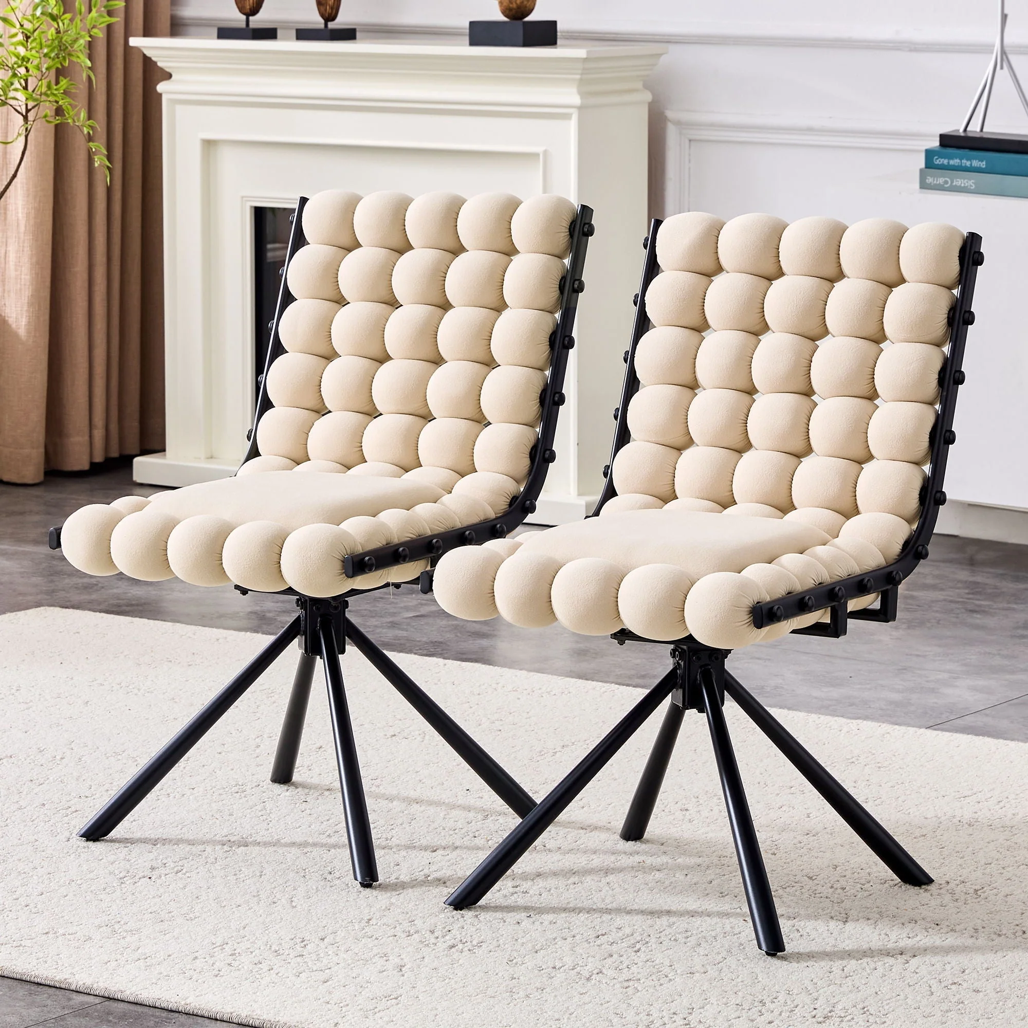 Puffy Bubble Ball Chain Dining Chairs For Dining Room (Set of 2) - Image 8