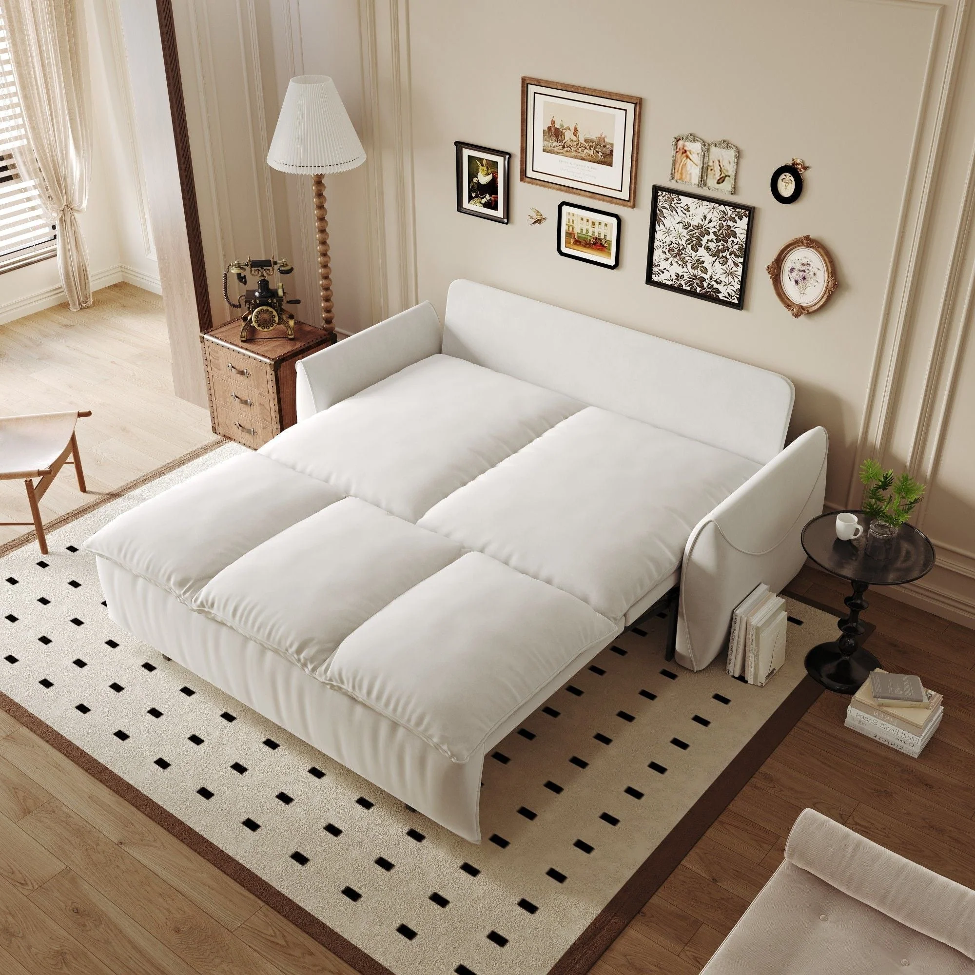Pull Out Sofa Bed, 3 Seat Convertible Sleeper Sofa With 2 In 1 Pillow And Blanket Set - Image 2