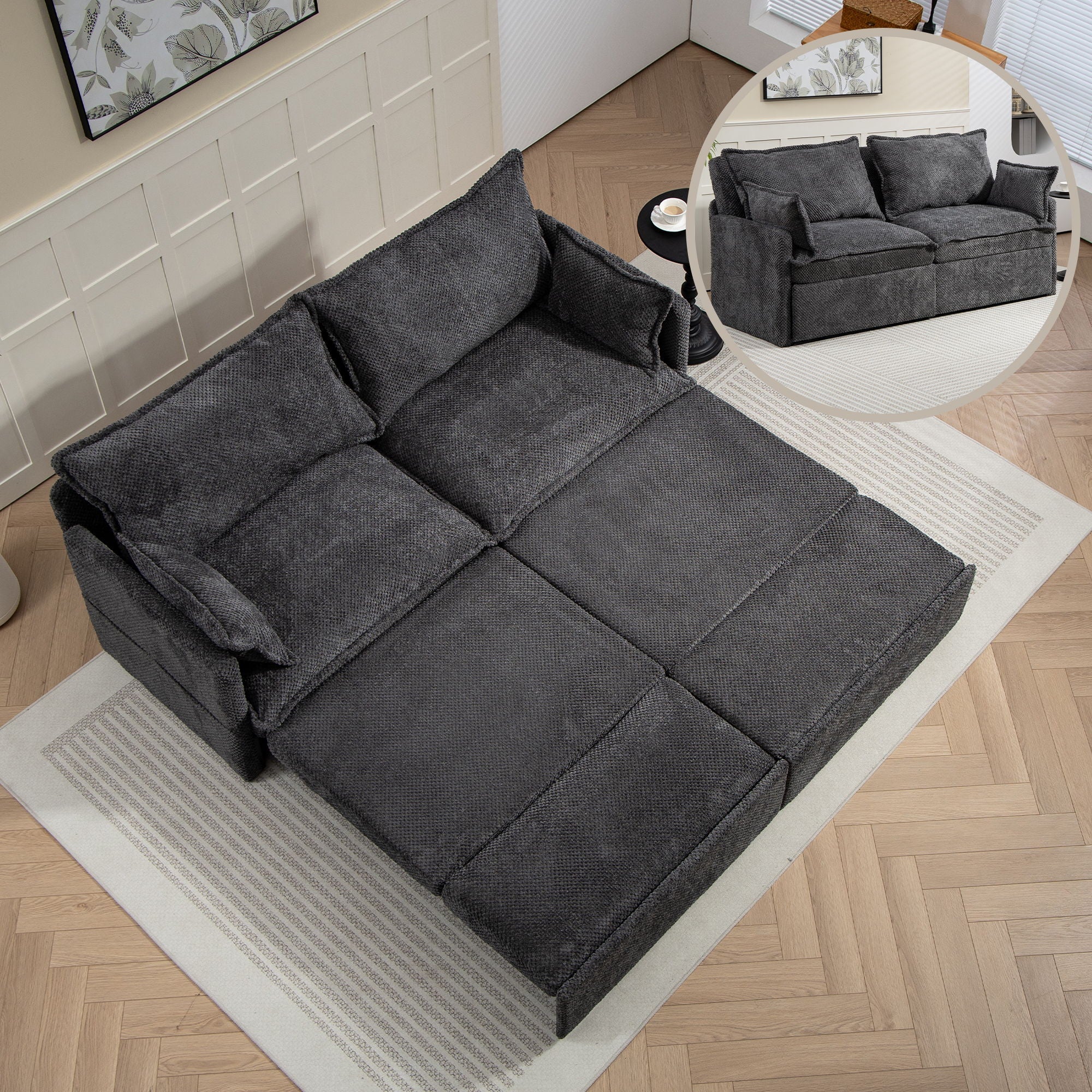 Pull Out Sofa Bed, Convertible Sleeper Sofa Couch, Side Storage, And USB / C - Type Charging Ports Chair - Image 7