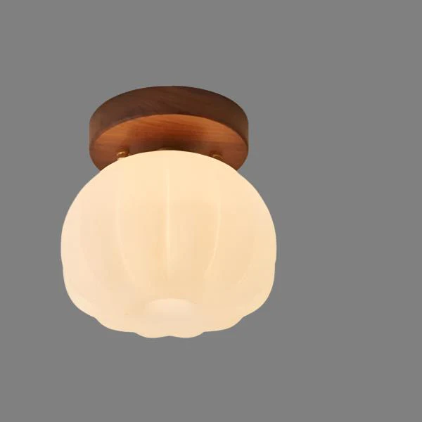 Pumpkin Flush Mount Ceiling Light Modern Round LED Ceiling Lamp - Image 12