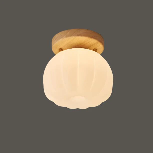 Pumpkin Flush Mount Ceiling Light Modern Round LED Ceiling Lamp - Image 13