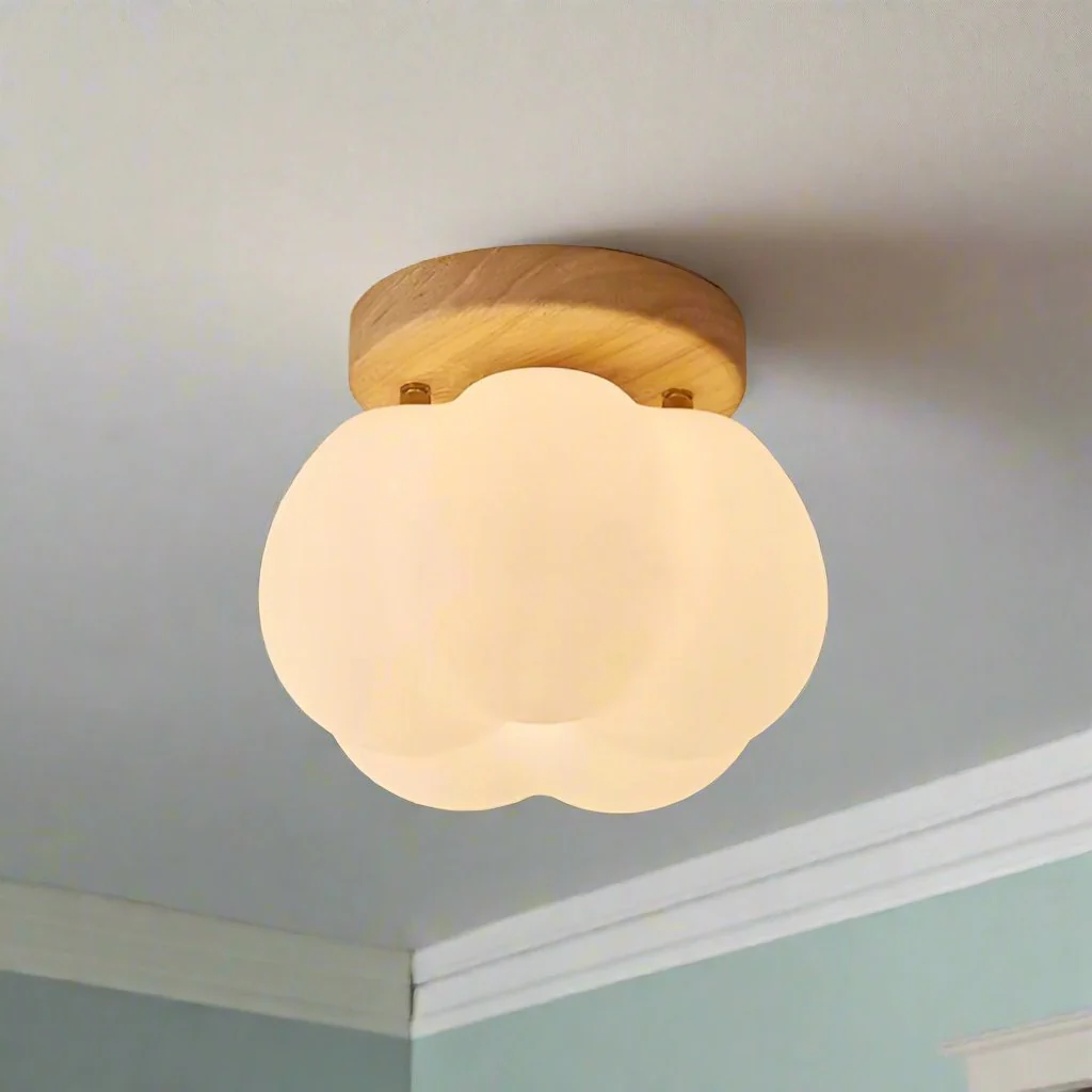 Pumpkin Flush Mount Ceiling Light Modern Round LED Ceiling Lamp - Image 2