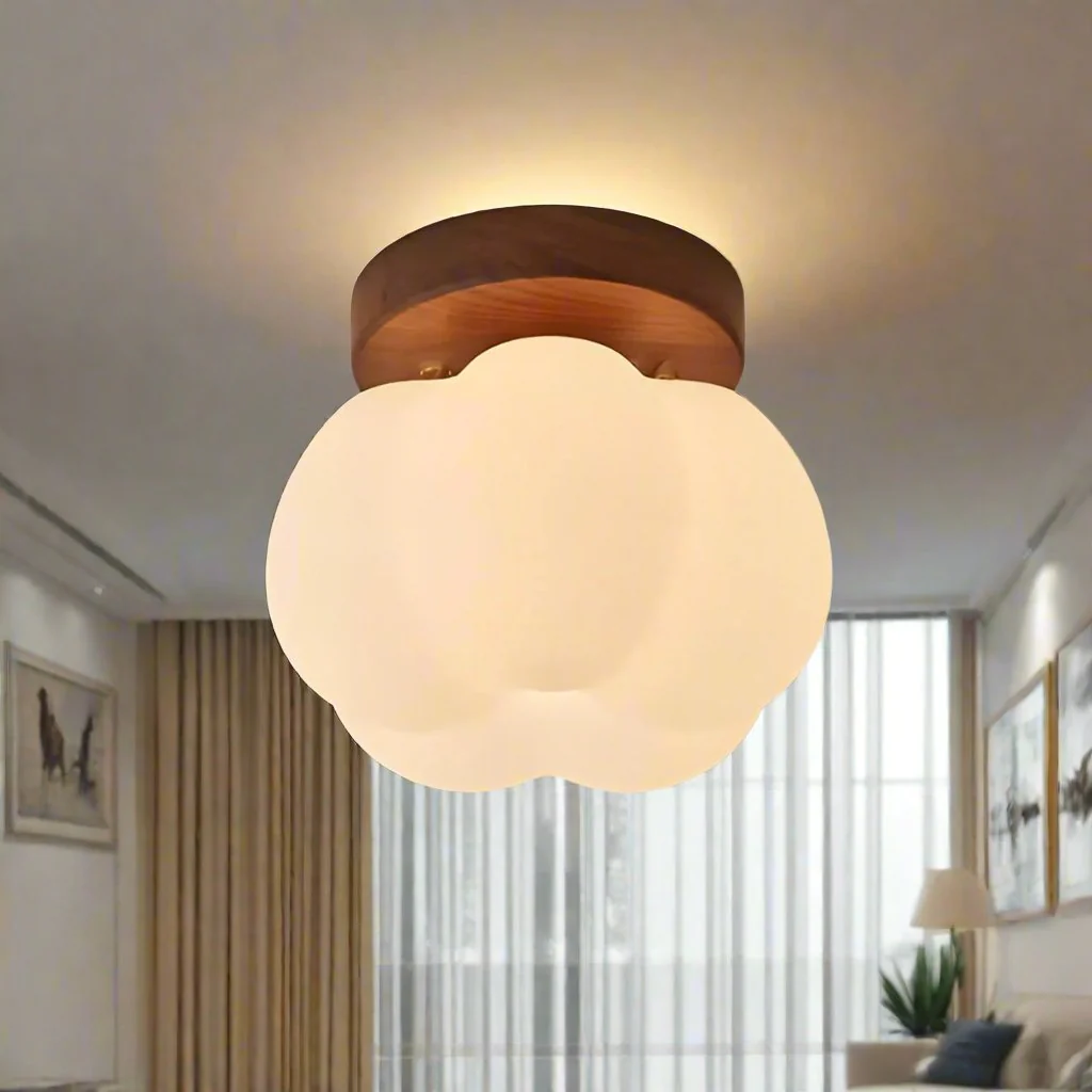 Pumpkin Flush Mount Ceiling Light Modern Round LED Ceiling Lamp - Image 3