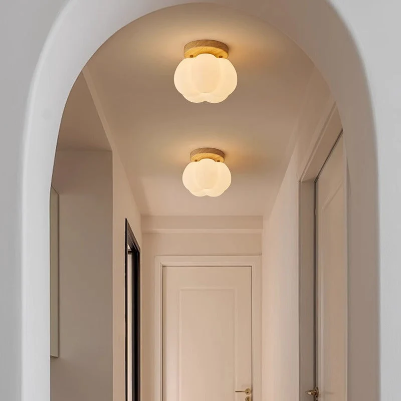 Pumpkin Flush Mount Ceiling Light Modern Round LED Ceiling Lamp - Image 4