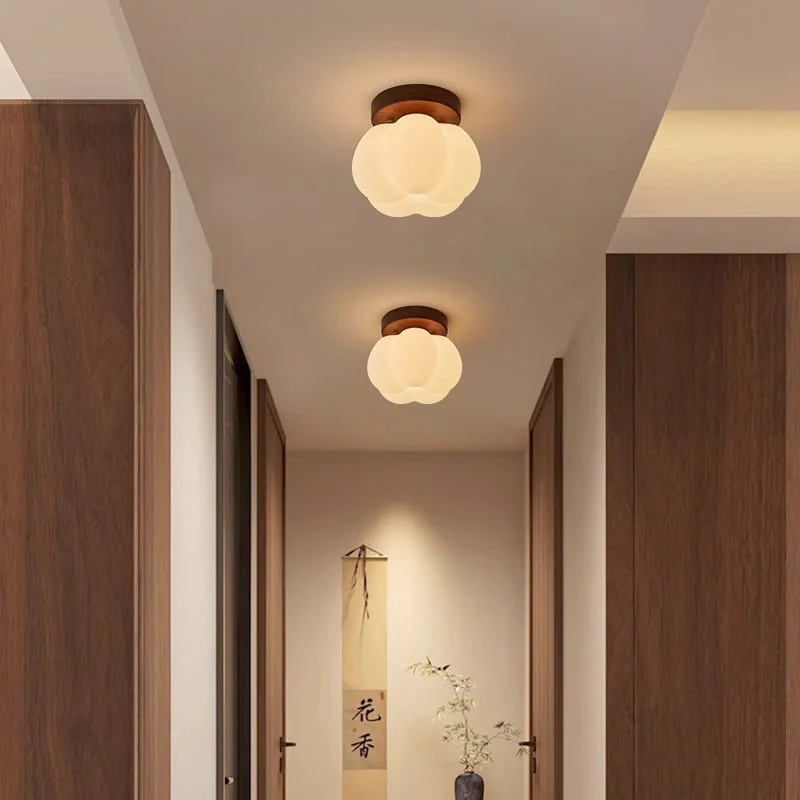 Pumpkin Flush Mount Ceiling Light Modern Round LED Ceiling Lamp - Image 5