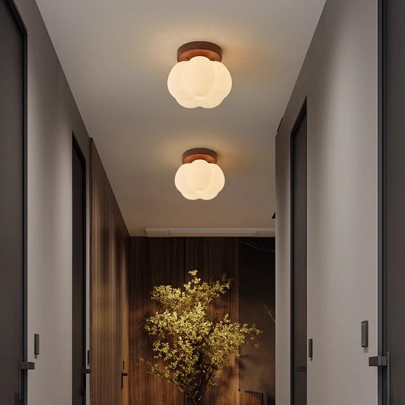 Pumpkin Flush Mount Ceiling Light Modern Round LED Ceiling Lamp - Image 7