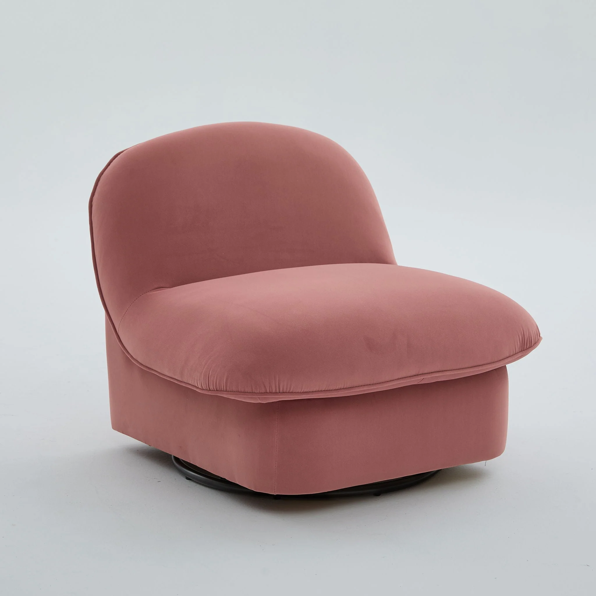 Pumpkin Shaped Swivel Accent Chair, 360 Degree Rotation For Living Room - Image 2