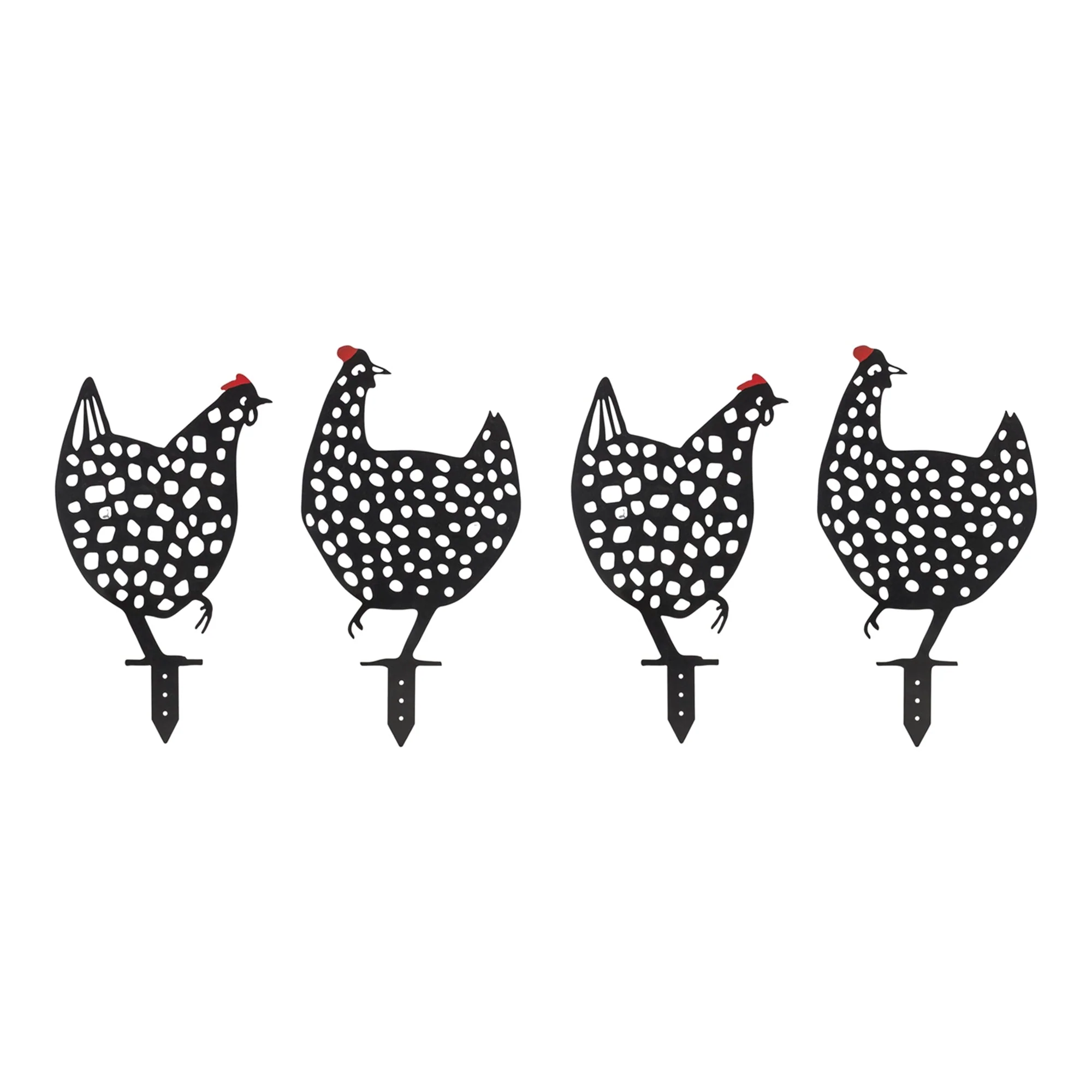 Punched metal chicken garden stake (set of 4) - Image 2