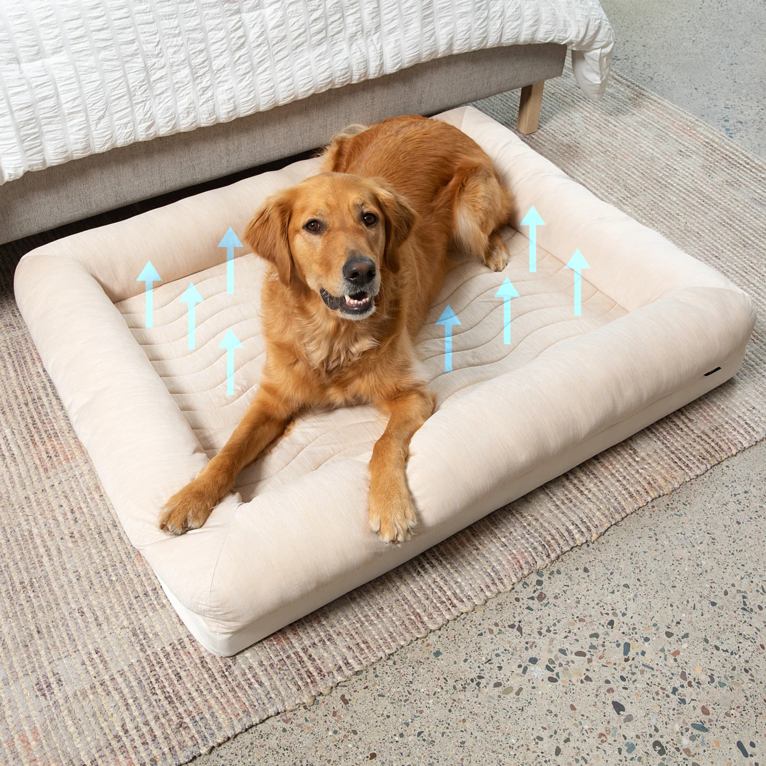 PupChill™ Cooling 4-Bolster Dog Bed - Arctic Sand - Image 12