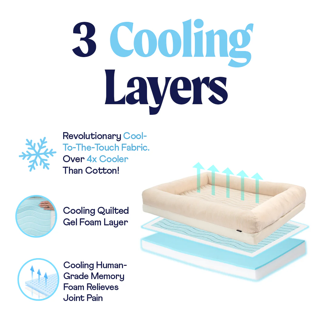 PupChill™ Cooling 4-Bolster Dog Bed - Arctic Sand - Image 13