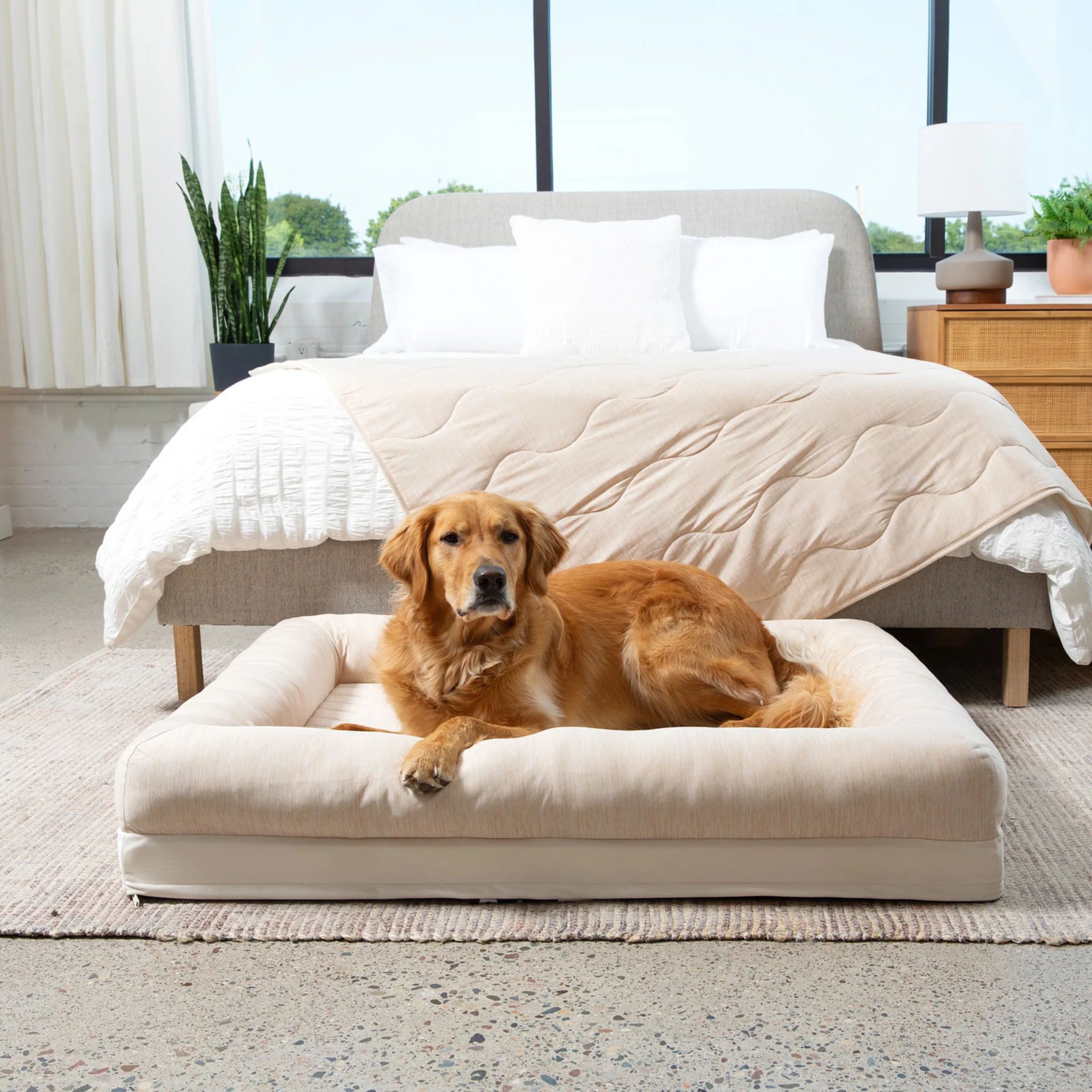 PupChill™ Cooling 4-Bolster Dog Bed - Arctic Sand - Image 14
