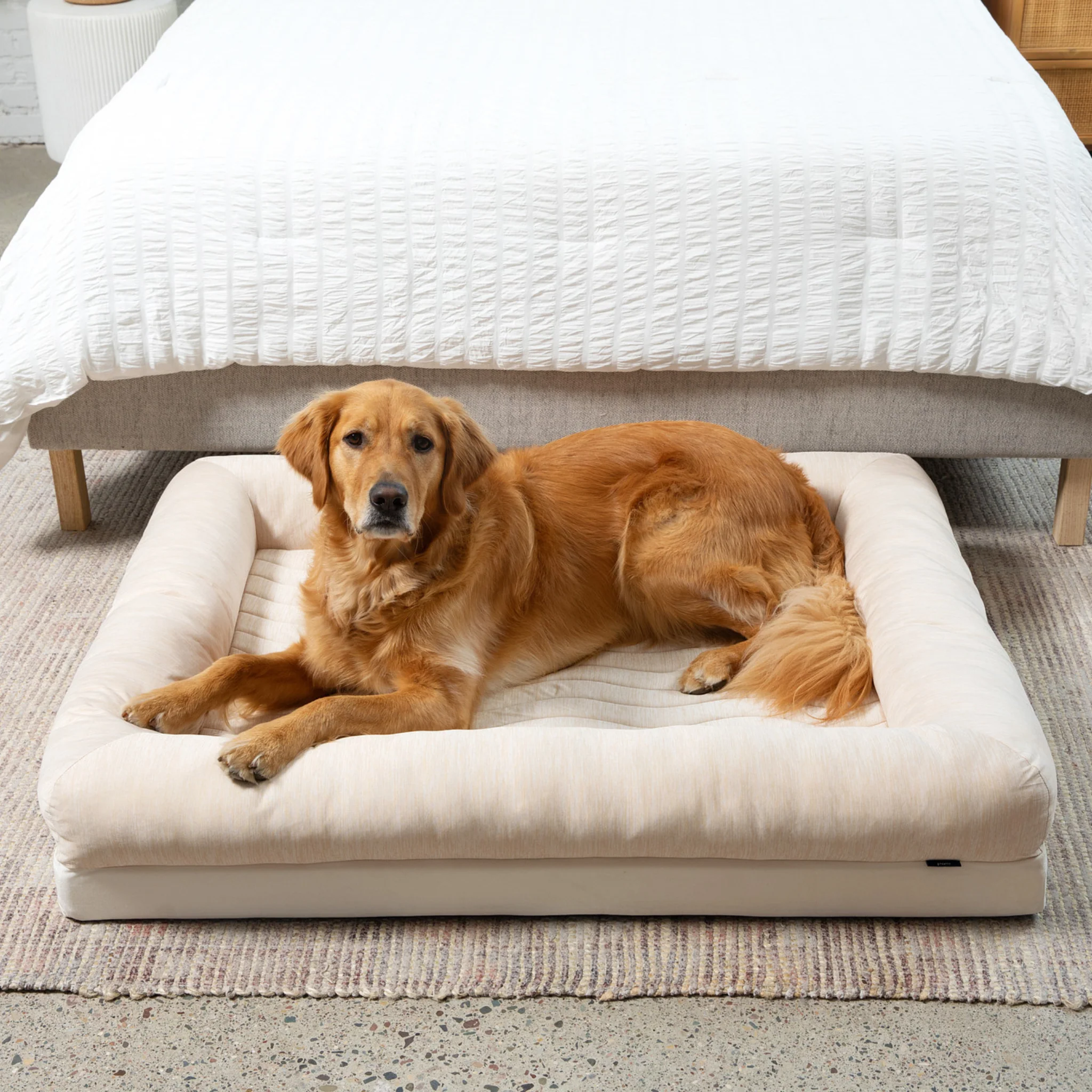 PupChill™ Cooling 4-Bolster Dog Bed - Arctic Sand - Image 2