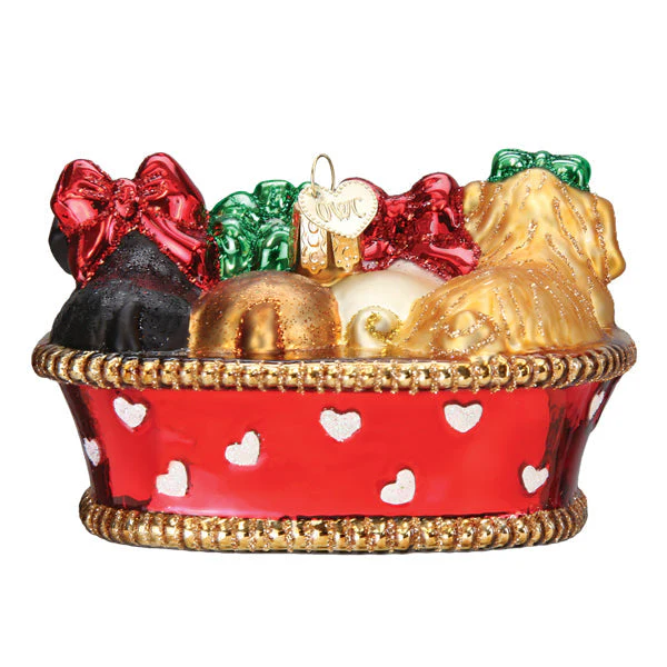Puppies In A Basket Ornament - Image 4