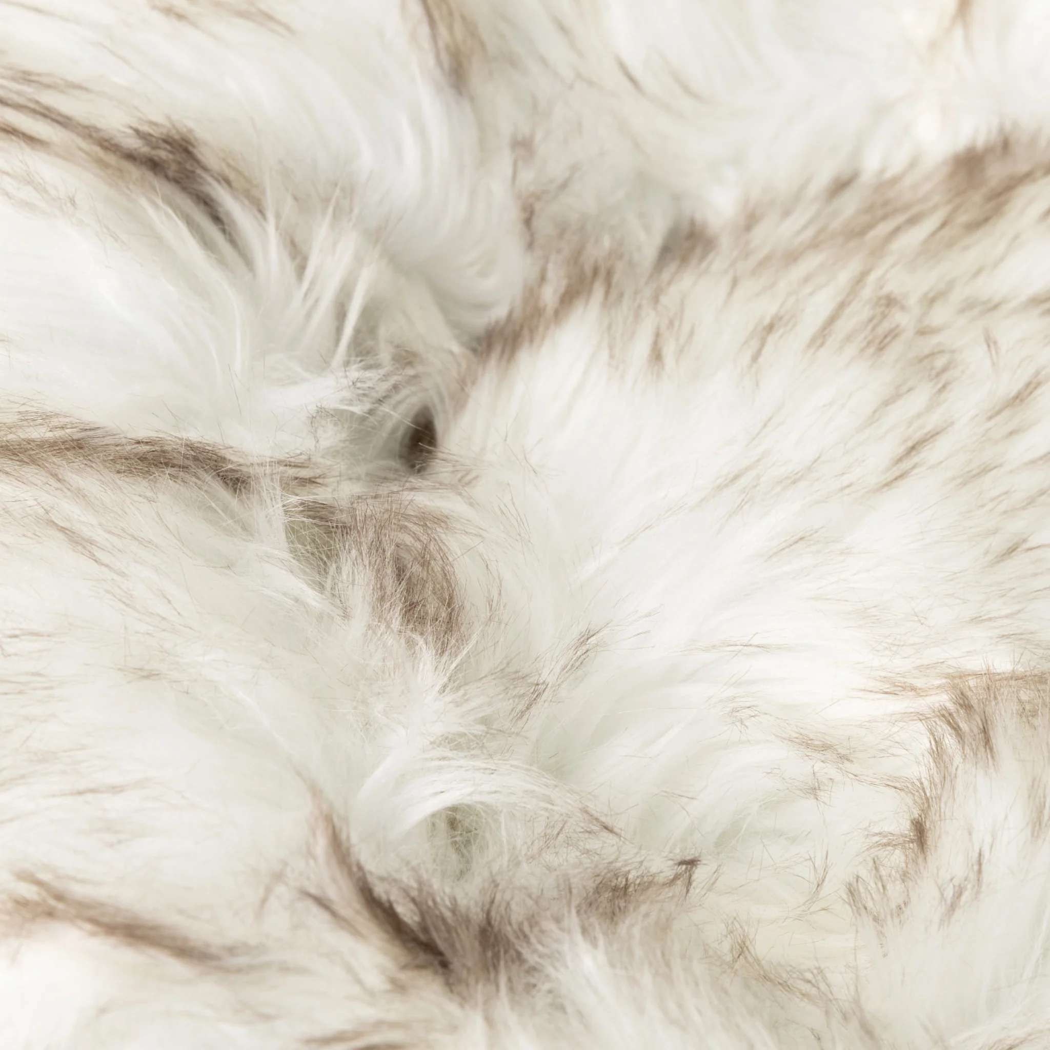 PupPouf™ Faux Fur Donut Dog Bed - White with Brown Accents - Image 6