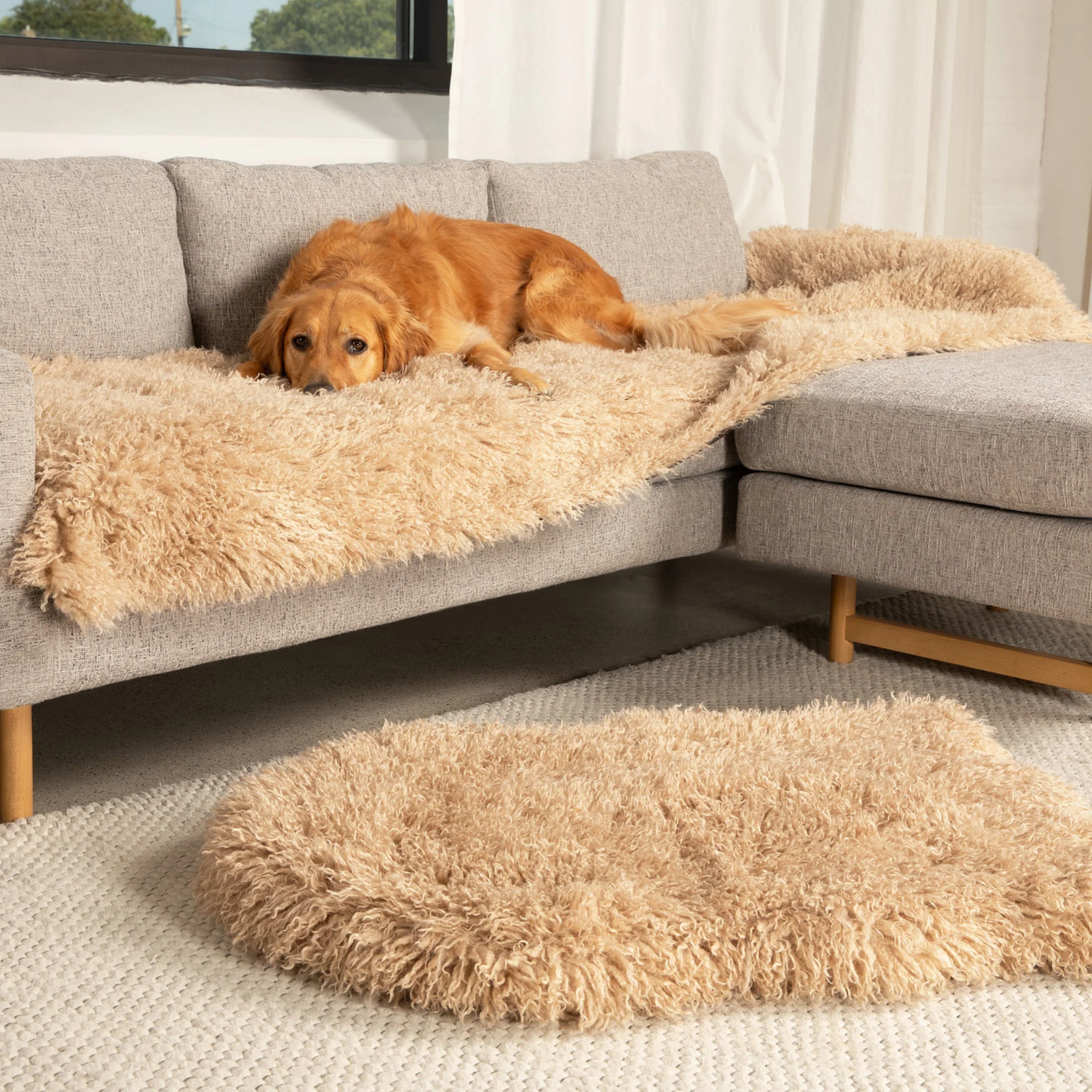PupProtector™ Luxe Waterproof Bed Runner - Plush Sheep Tan - Image 10