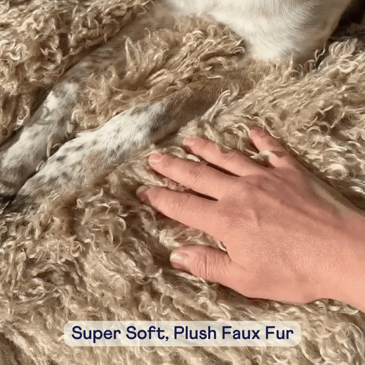 PupProtector™ Luxe Waterproof Bed Runner - Plush Sheep Tan - Image 3