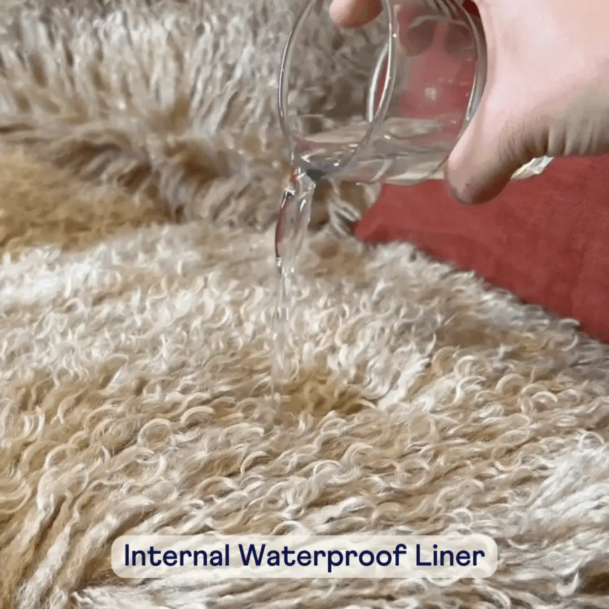 PupProtector™ Luxe Waterproof Bed Runner - Plush Sheep Tan - Image 4