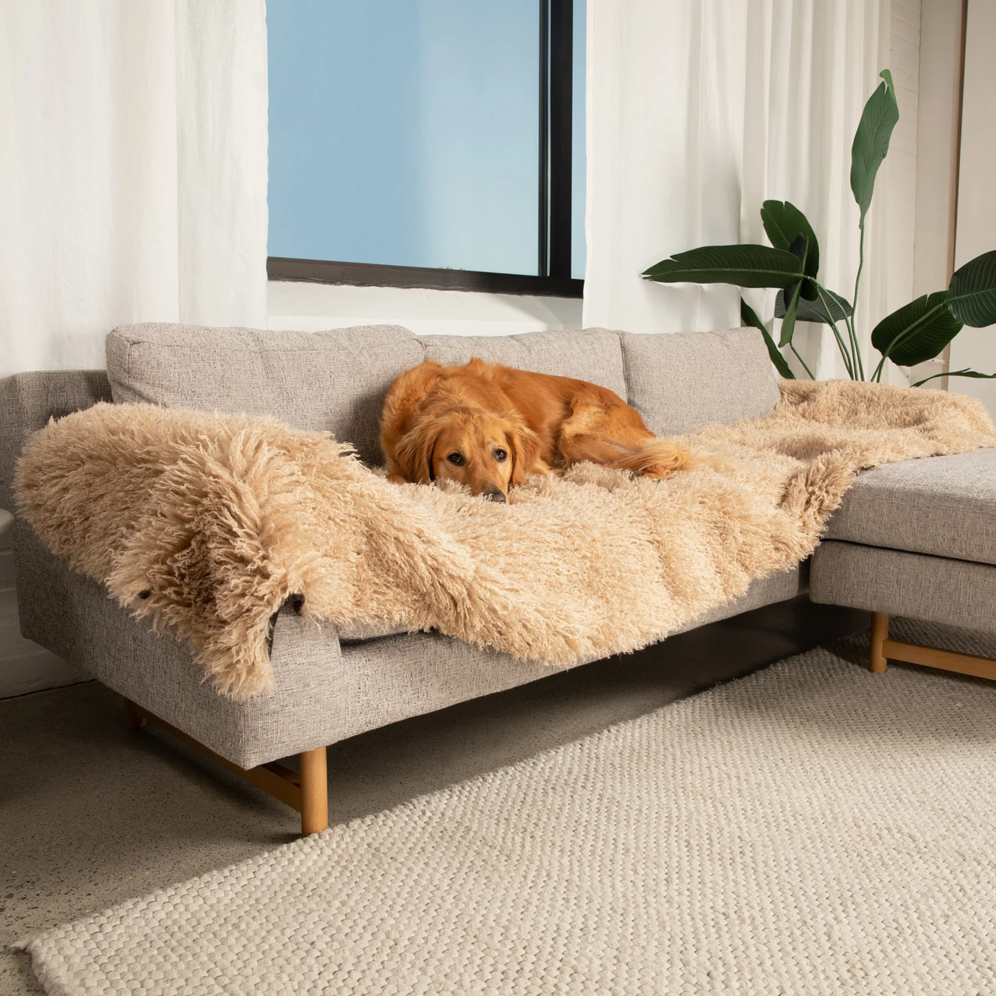 PupProtector™ Luxe Waterproof Bed Runner - Plush Sheep Tan - Image 8