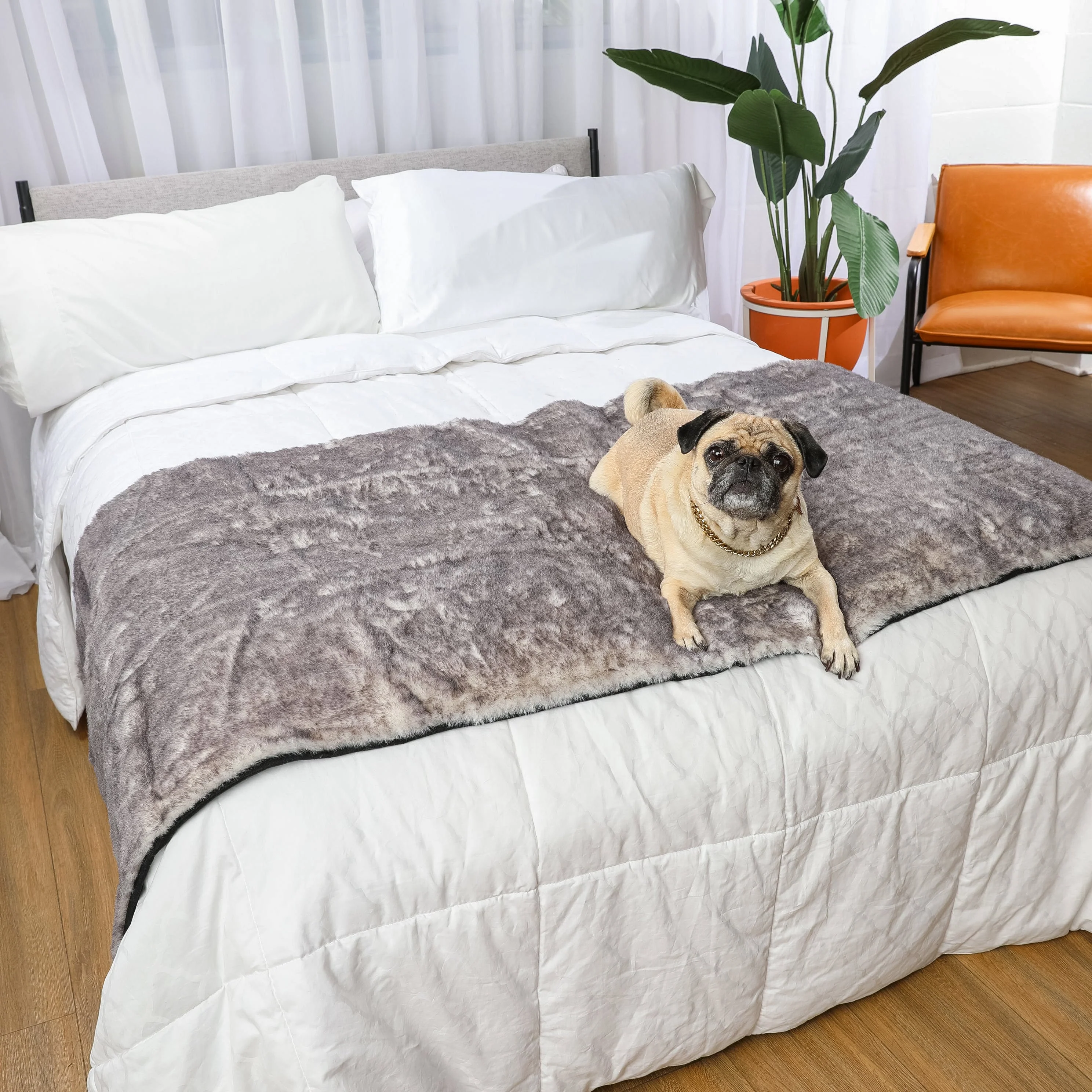 PupProtector™ Luxe Waterproof Bed Runner - Ultra Soft Chinchilla - Image 13