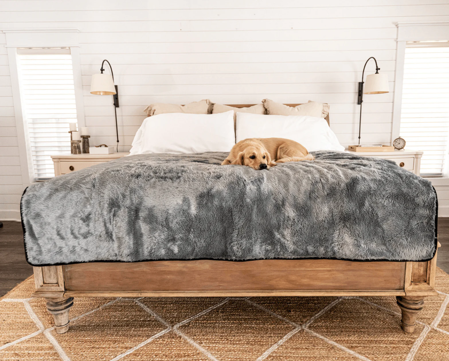PupProtector™ Short Fur Waterproof Throw Blanket - Charcoal Grey - Image 5