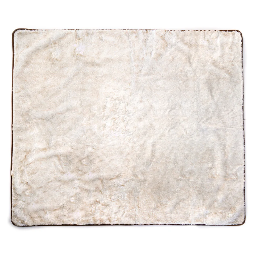 PupProtector™ Short Fur Waterproof Throw Blanket - White with Brown Accents - Image 10