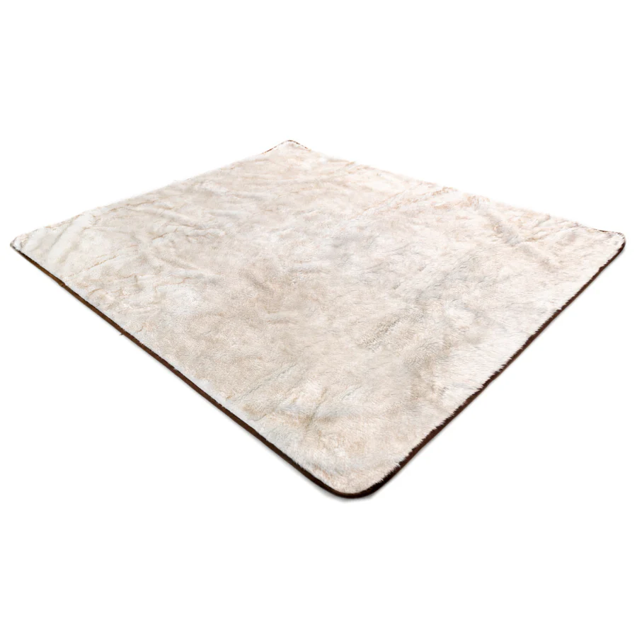 PupProtector™ Short Fur Waterproof Throw Blanket - White with Brown Accents - Image 11