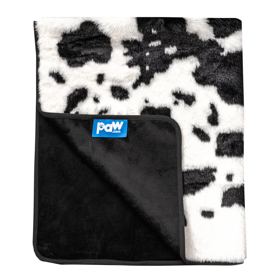 PupProtector™ Waterproof Throw Blanket - Black Faux Cowhide - Image 4