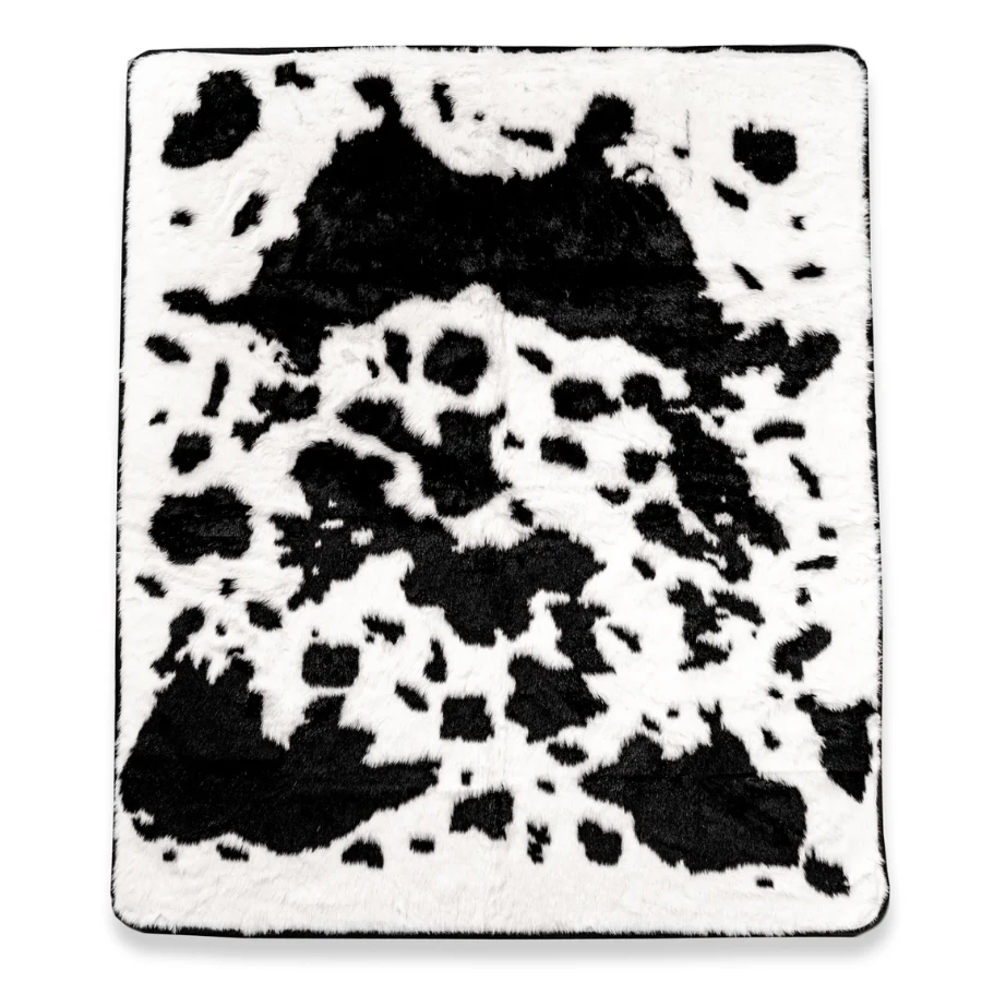 PupProtector™ Waterproof Throw Blanket - Black Faux Cowhide - Image 5