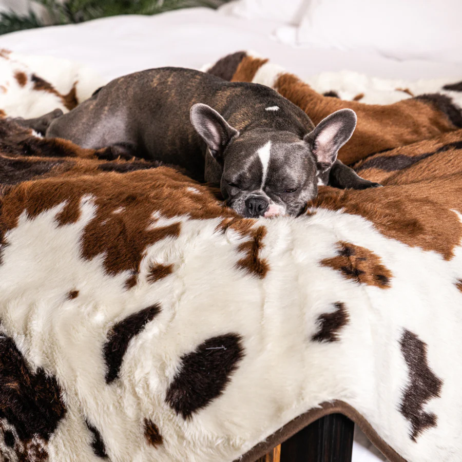 PupProtector™ Waterproof Throw Blanket - Brown Faux Cowhide - Image 10