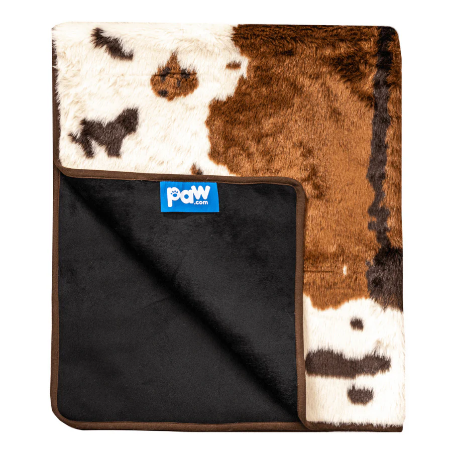 PupProtector™ Waterproof Throw Blanket - Brown Faux Cowhide - Image 3