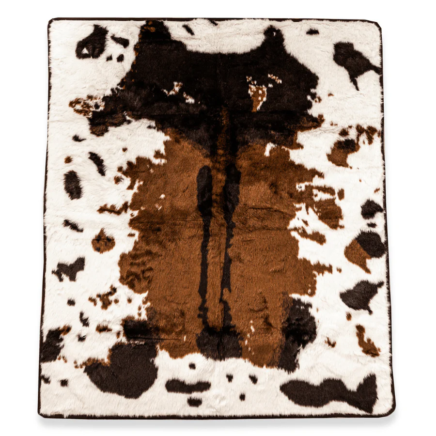 PupProtector™ Waterproof Throw Blanket - Brown Faux Cowhide - Image 4