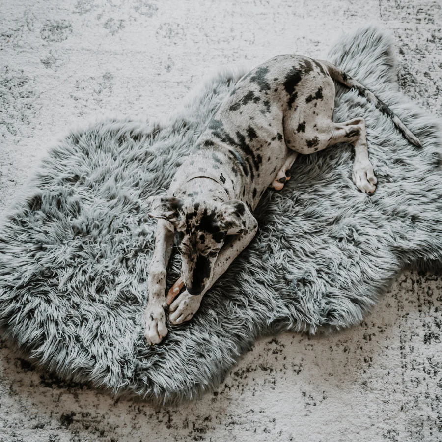 PupRug by Paw.com® Faux Fur Orthopedic Dog Bed - Curve Charcoal Grey - Image 4