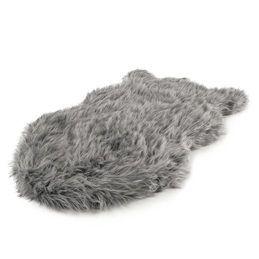 PupRug by Paw.com® Faux Fur Orthopedic Dog Bed - Curve Charcoal Grey - Image 8