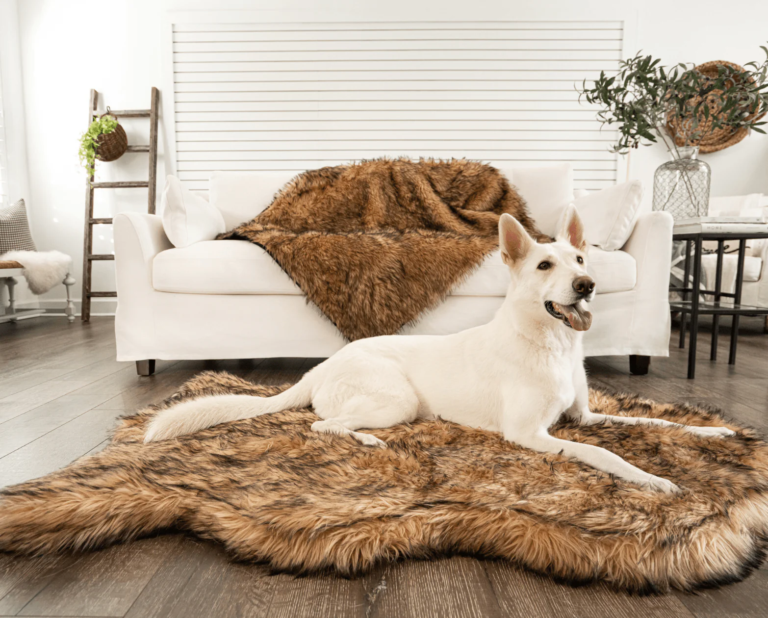 PupRug by Paw.com® Faux Fur Orthopedic Dog Bed - Curve Sable Tan - Image 7
