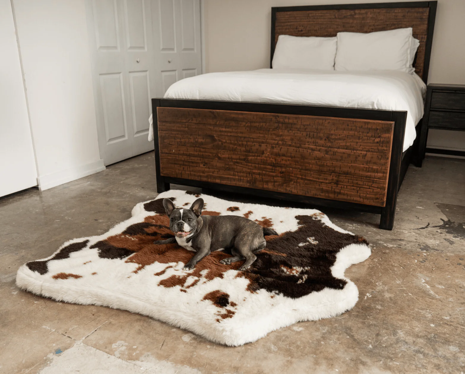 PupRug® Animal Print Memory Foam Dog Bed - Brown Faux Cowhide - Image 13