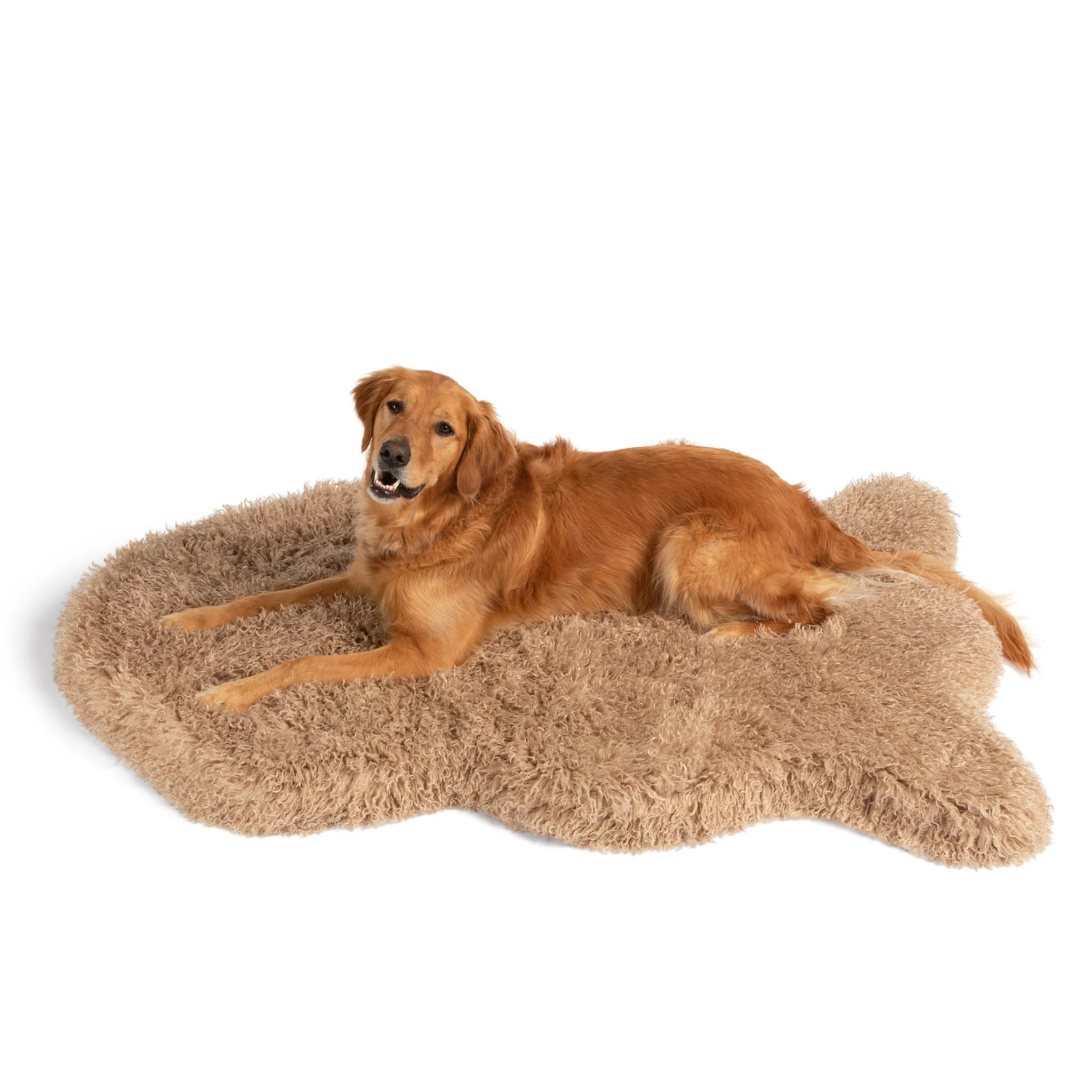 PupRug® Luxe Faux Fur Orthopedic Dog Bed -  Plush Sheep Tan - Image 3